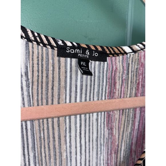 Sami & Jo XL Petite Boho Striped Midi Dress with 3/4 ruffled bell sleeves - Picture 6 of 10